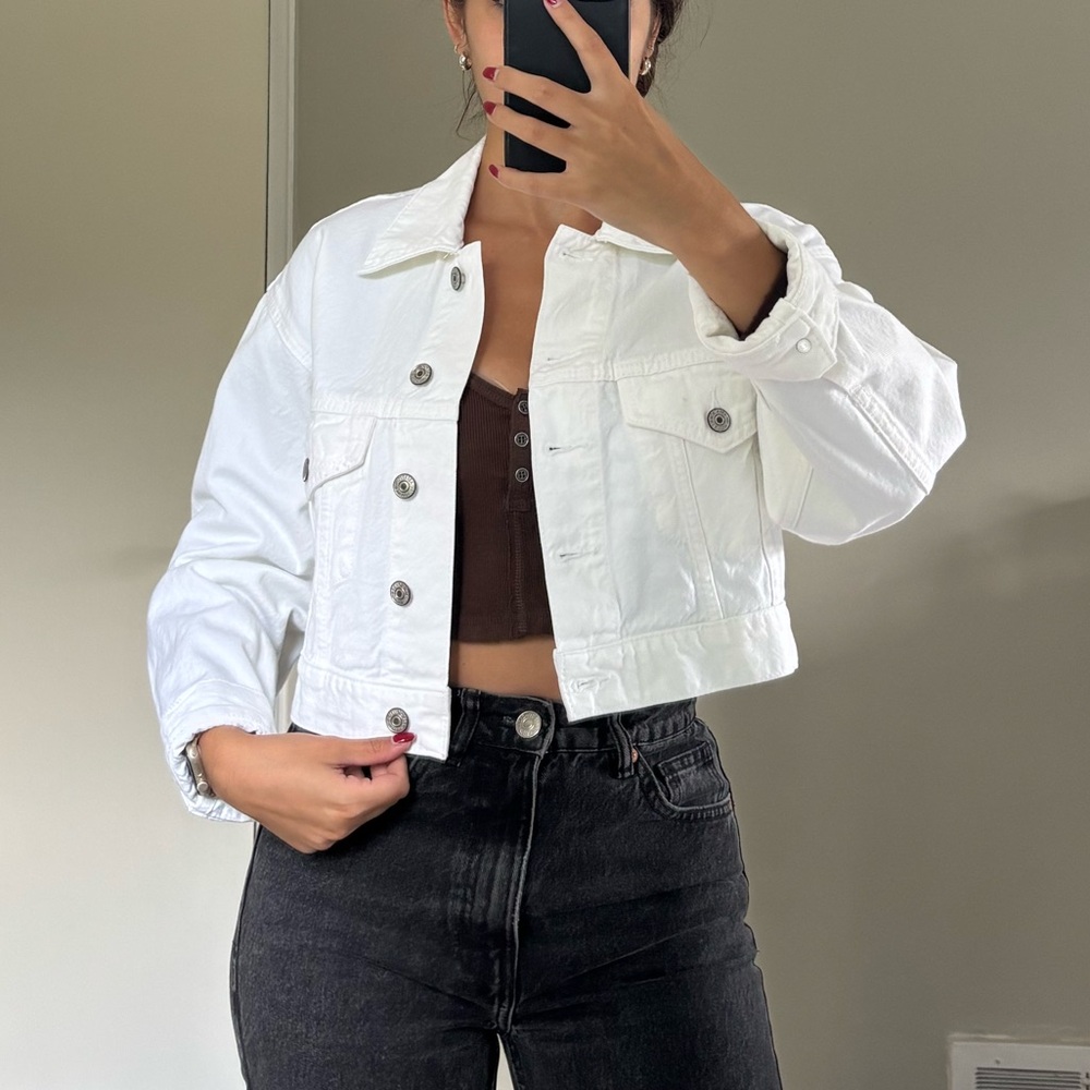 Abercrombie & Fitch White Jean Jacket